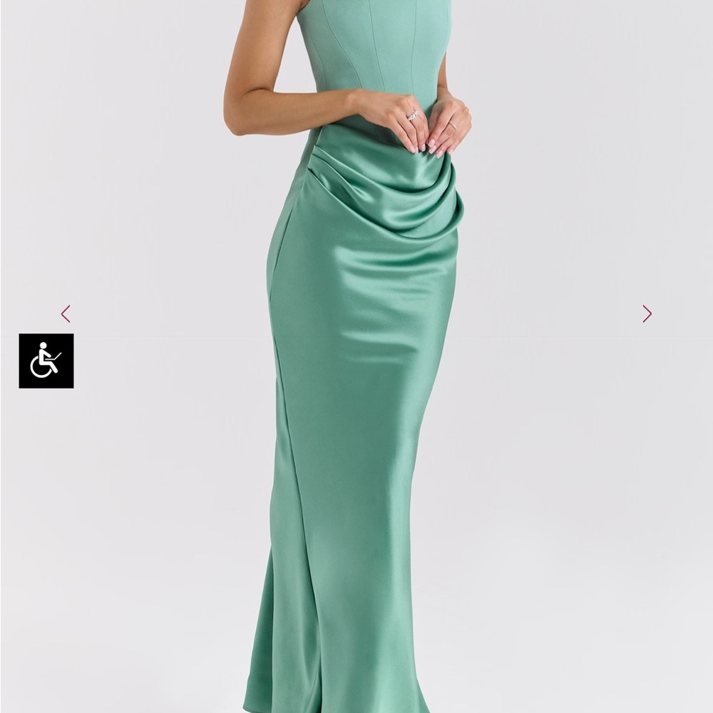 House of cb Persephone Jade Strapless Corset maxi dress